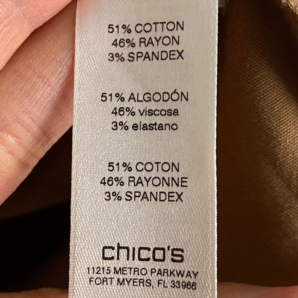 Chicos Drawstring Duster Jacket Womens 2P US PL Brown Sugar Snap Button Pockets - Picture 6 of 10